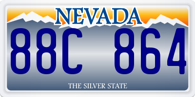 NV license plate 88C864