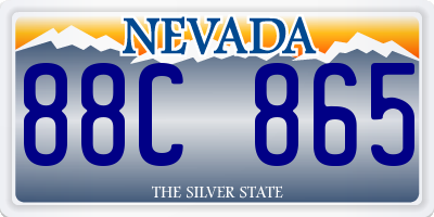 NV license plate 88C865