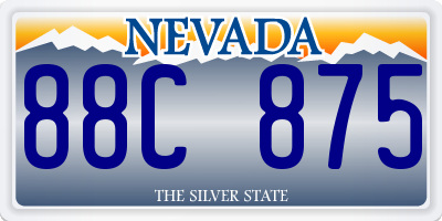 NV license plate 88C875