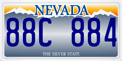 NV license plate 88C884