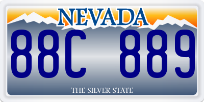 NV license plate 88C889