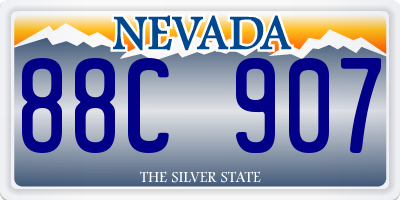 NV license plate 88C907