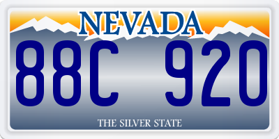 NV license plate 88C920