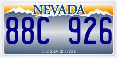 NV license plate 88C926