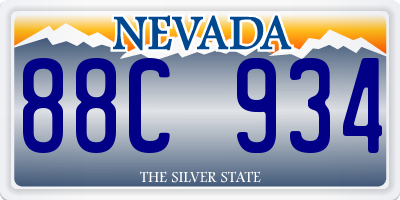 NV license plate 88C934