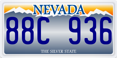 NV license plate 88C936