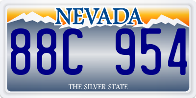 NV license plate 88C954