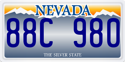 NV license plate 88C980