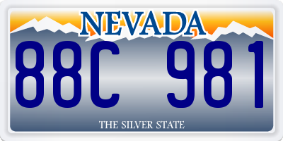 NV license plate 88C981