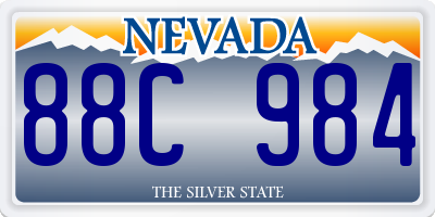 NV license plate 88C984