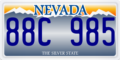 NV license plate 88C985