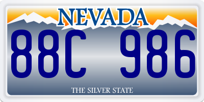 NV license plate 88C986