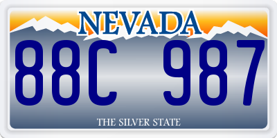 NV license plate 88C987