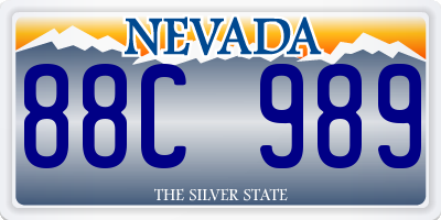 NV license plate 88C989