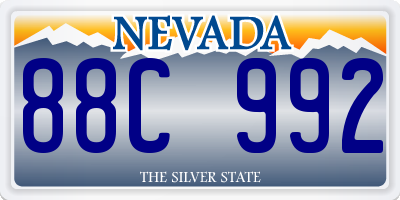 NV license plate 88C992