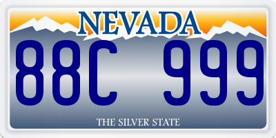 NV license plate 88C999