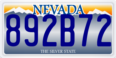 NV license plate 892B72