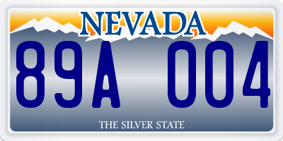 NV license plate 89A004