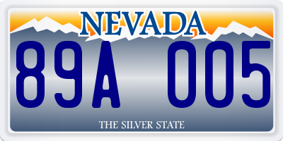 NV license plate 89A005