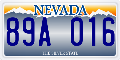 NV license plate 89A016