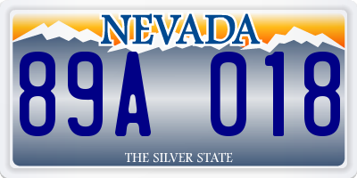 NV license plate 89A018