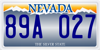 NV license plate 89A027