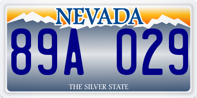 NV license plate 89A029