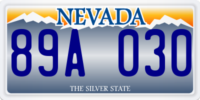 NV license plate 89A030