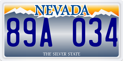 NV license plate 89A034