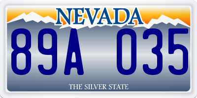 NV license plate 89A035