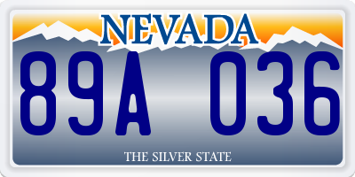 NV license plate 89A036