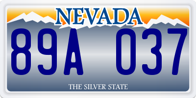 NV license plate 89A037