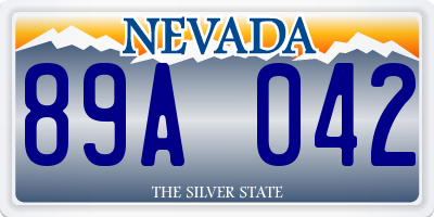 NV license plate 89A042