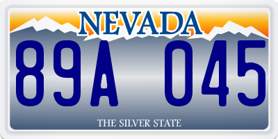 NV license plate 89A045