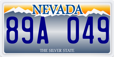 NV license plate 89A049