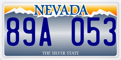 NV license plate 89A053