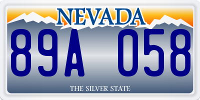 NV license plate 89A058