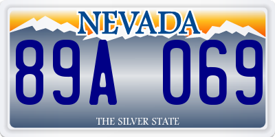 NV license plate 89A069