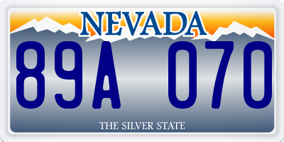 NV license plate 89A070