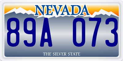 NV license plate 89A073