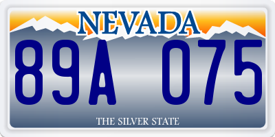 NV license plate 89A075