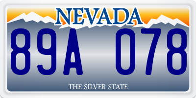 NV license plate 89A078