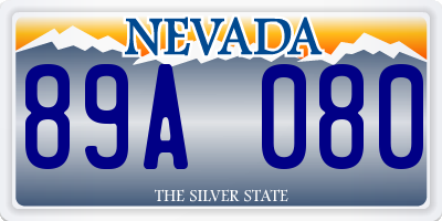 NV license plate 89A080