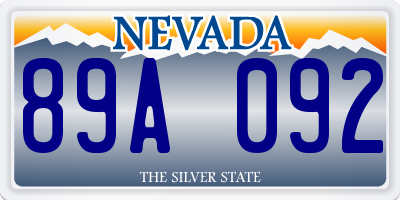 NV license plate 89A092