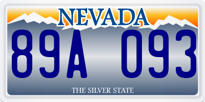 NV license plate 89A093
