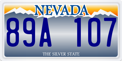 NV license plate 89A107