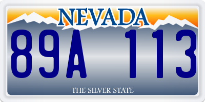 NV license plate 89A113