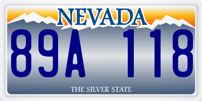 NV license plate 89A118