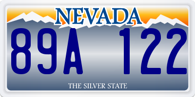 NV license plate 89A122