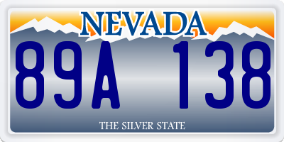 NV license plate 89A138